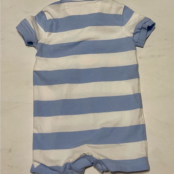 Ralph Lauren Baby Romper in Blue and White Stripes - Picture 2 of 2